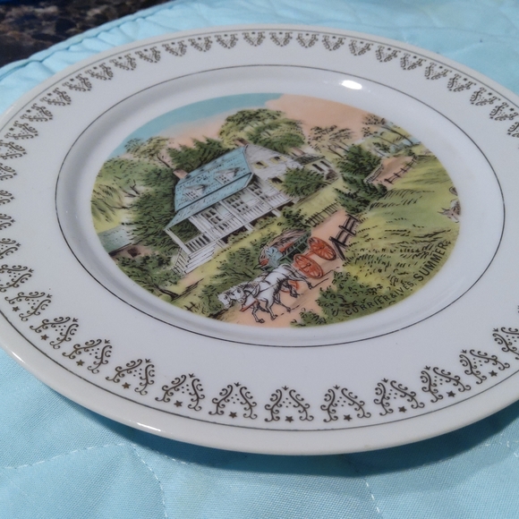 Rare VTG 70s Currier & Ives "Summer" collector's plate-8" D - Picture 6 of 9